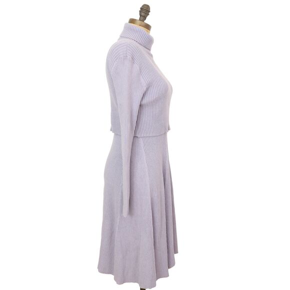 STITCHDROP 2-Fer Mock Neck Sweater Dress XS Alpine Frost Tank + Top Ribbed B41 - Picture 3 of 7